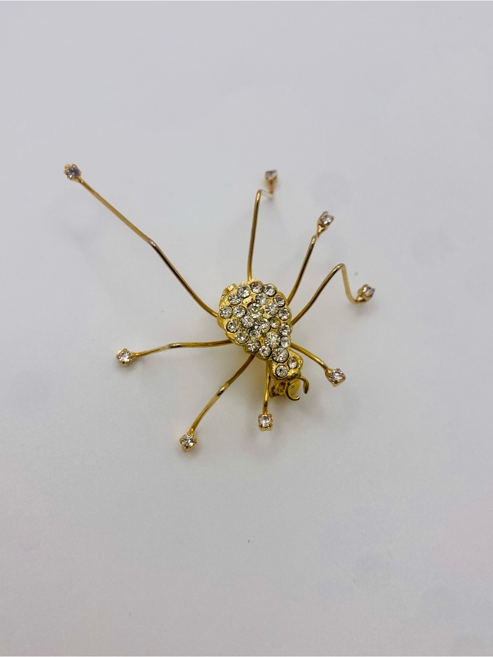 Vintage Rhinestone Spider Brooch